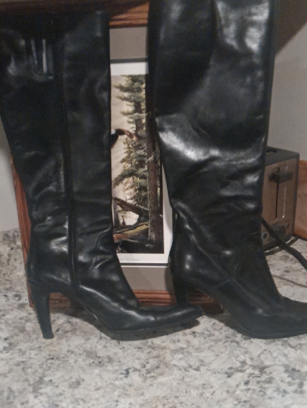 Via Spiga Black Over-the-Knee Heeled Boots